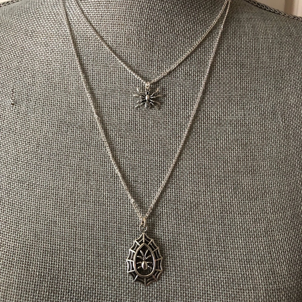 Silver Spider Necklace